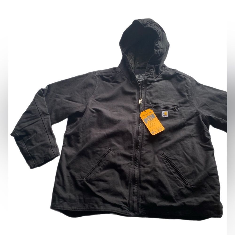 HP! Carharrt Womens Washed Duck Sherpa Lined Jacket Loose Fit Warmest - Picture 10 of 16